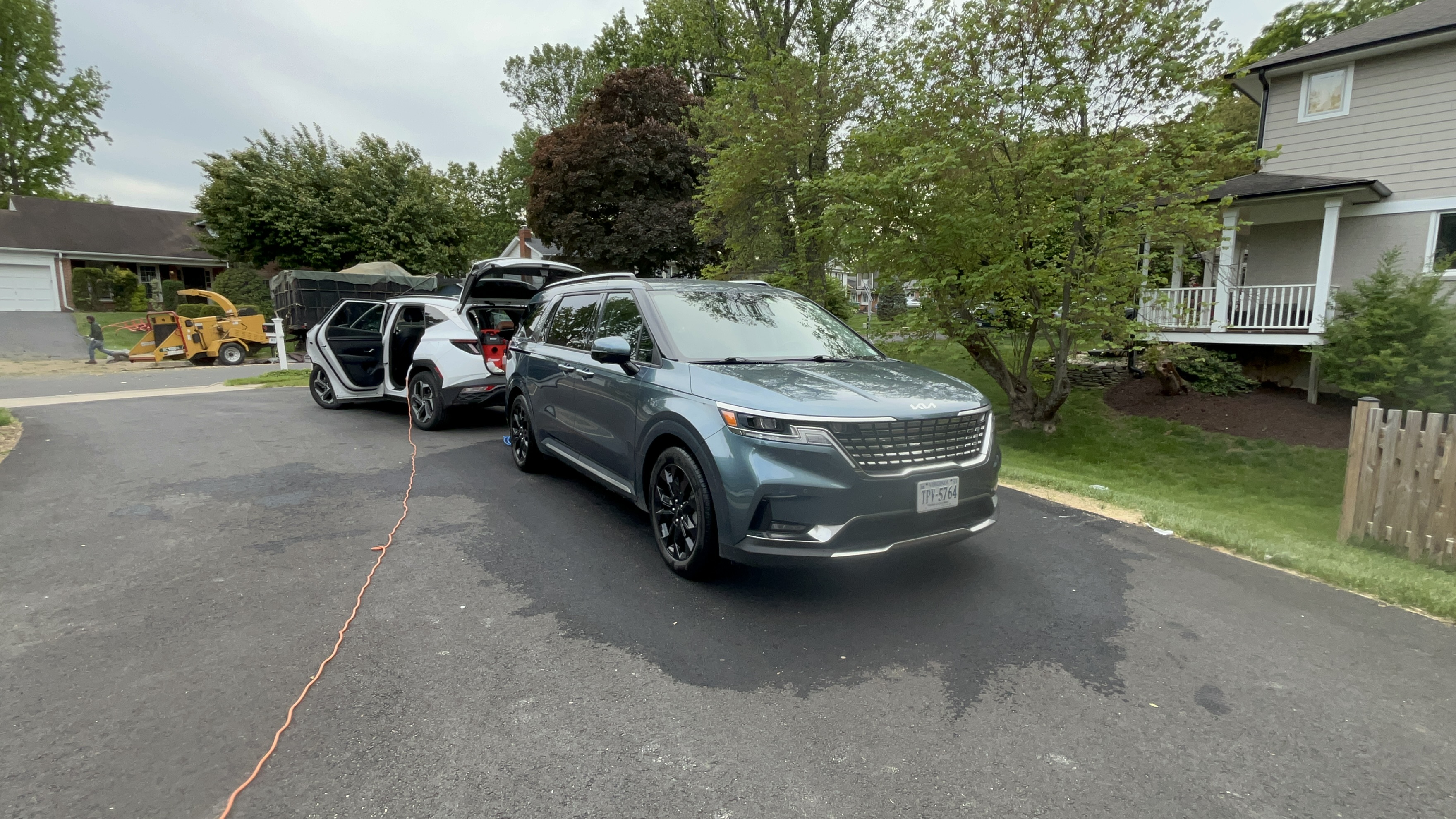 Two vehicles being detailed on location